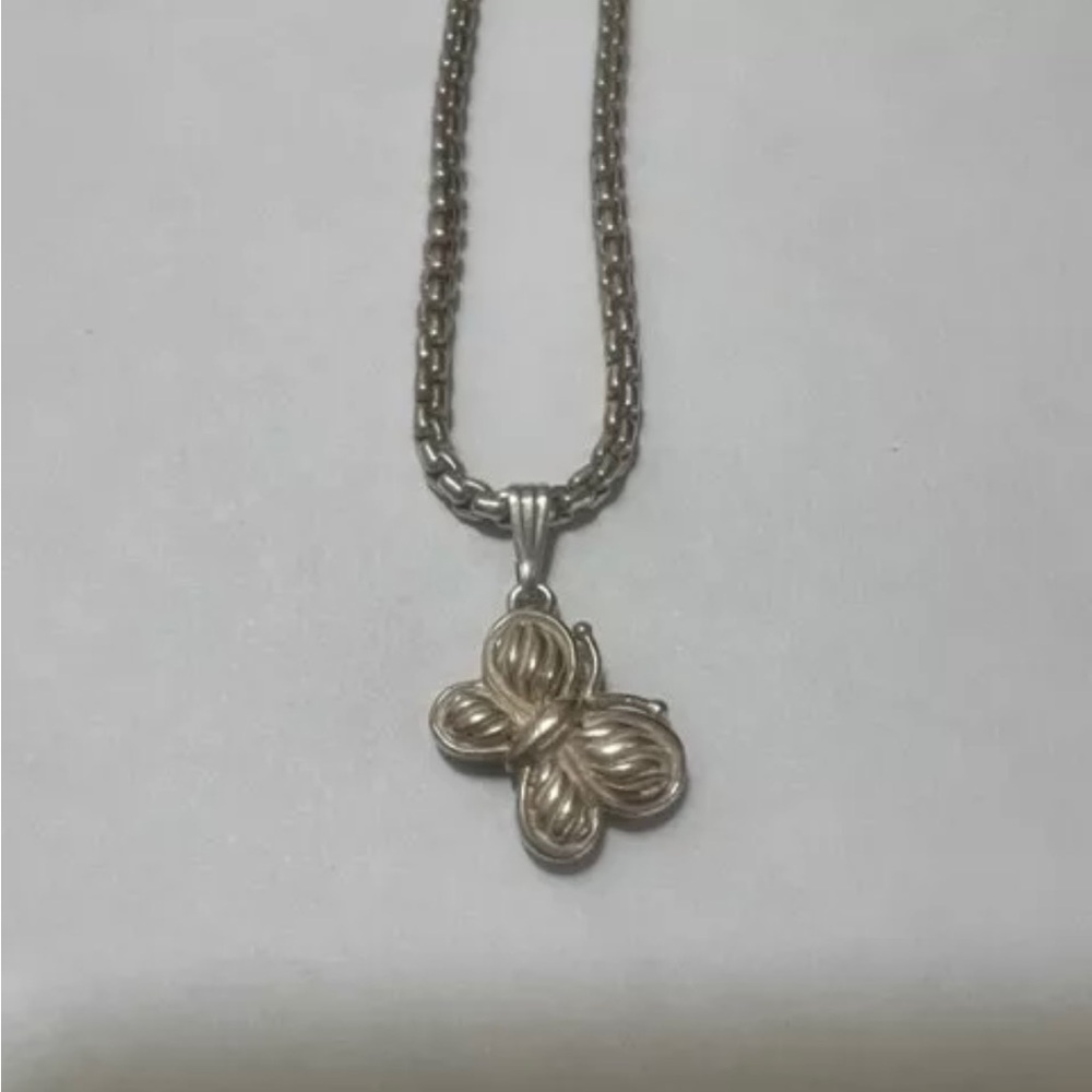 David Yurman Silver Butterfly Necklace sterling 925